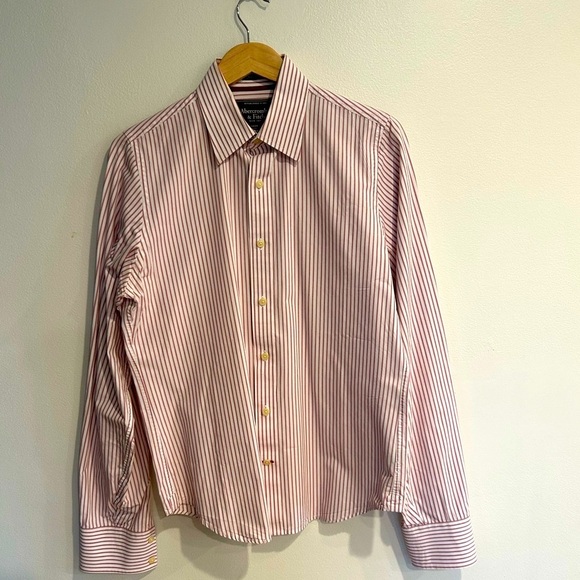 Abercrombie & Fitch Men’s stripped button down dress shirt size M - Picture 1 of 5